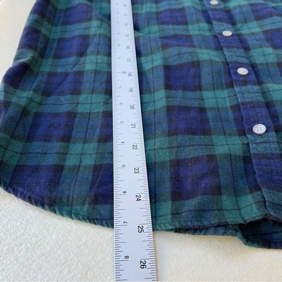 J. Crew: Drapey Button-up Shirt In Black Watch Tartan Women Size Large - Picture 4 of 8
